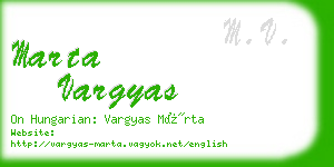 marta vargyas business card